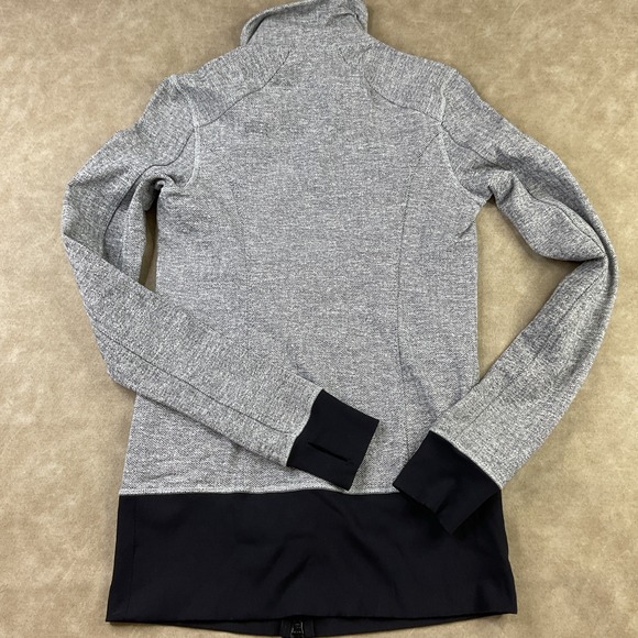 Lululemon Asana Jacket Herringbone Long Sleeve Full Zip Thumb Holes Women Sz 6 - Picture 4 of 9